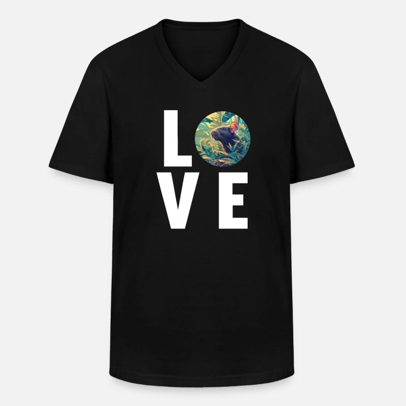 Ratten Ratte - Männer-T-Shirt mit V-Ausschnitt - Schwarz
