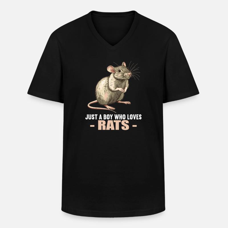 Ratten Ratte - Männer-T-Shirt mit V-Ausschnitt - Schwarz