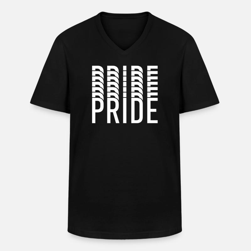 Pride-Typografie in Farbclustern - Männer-T-Shirt mit V-Ausschnitt - Schwarz