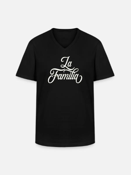 La Family Lettering - Men's V-Neck T-Shirt - black