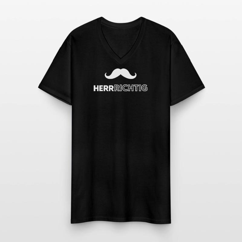Ich bin ein Mann Männer-T-Shirt mit V-Ausschnitt