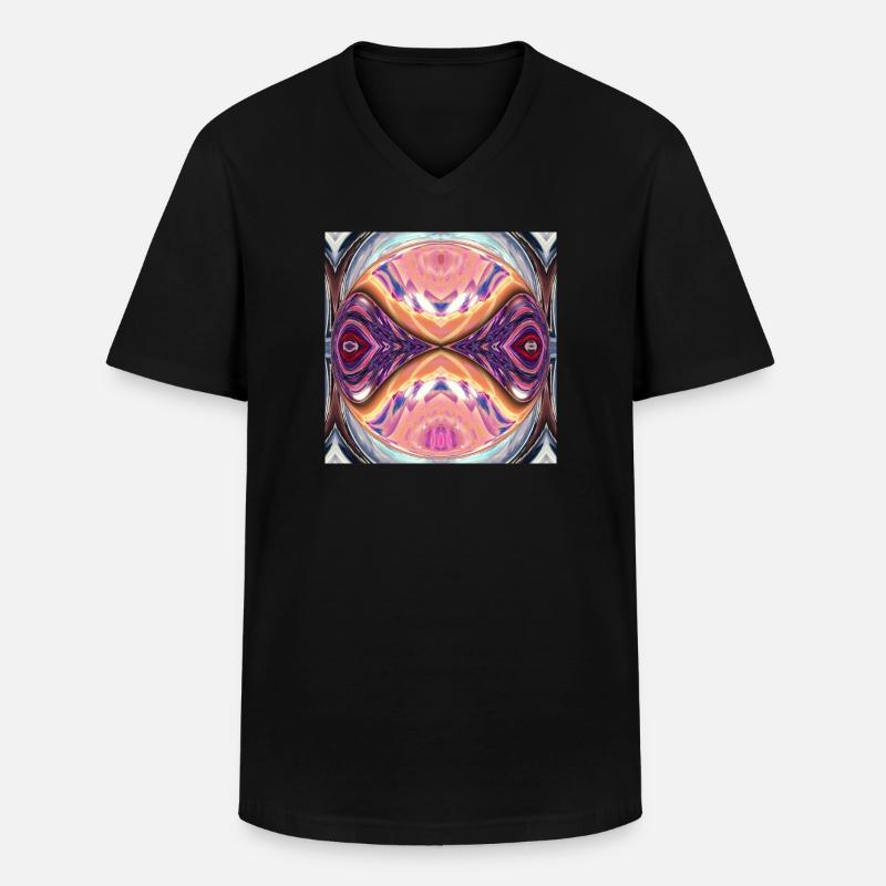 Kaleidoskop Orb Farbexplosion - Männer-T-Shirt mit V-Ausschnitt - Schwarz