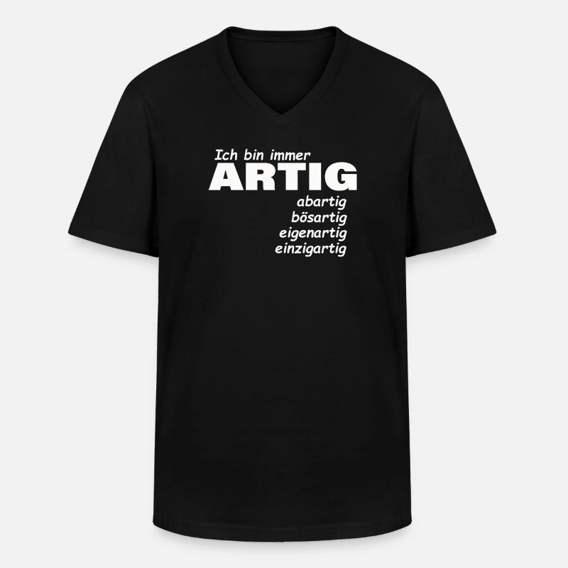 ARTIG - Männer-T-Shirt mit V-Ausschnitt - Schwarz