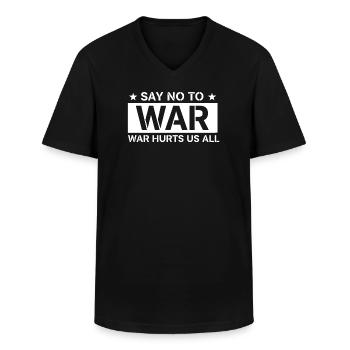 Say No To War - War Hurts Us All Statement - Männer-T-Shirt mit V-Ausschnitt - Schwarz - Vorne - AI Model Male 178 dark (178cm)