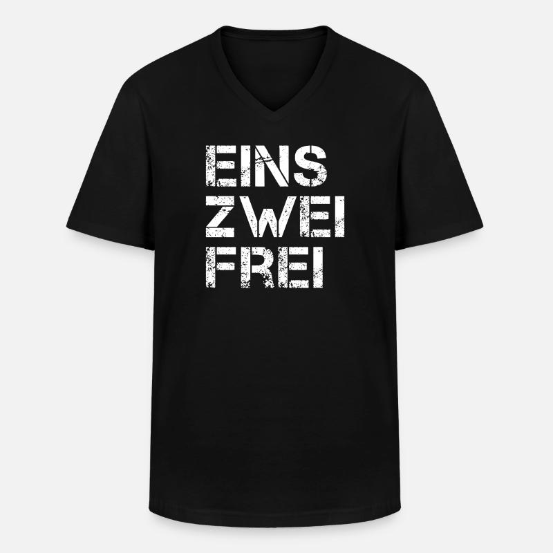 Eins Zwei Frei - Männer-T-Shirt mit V-Ausschnitt - Schwarz