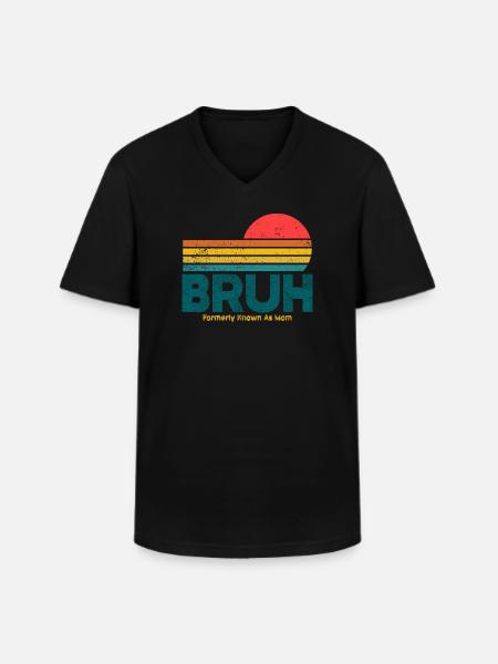 Retro Sunset Bruh Mama - Men's V-Neck T-Shirt - black