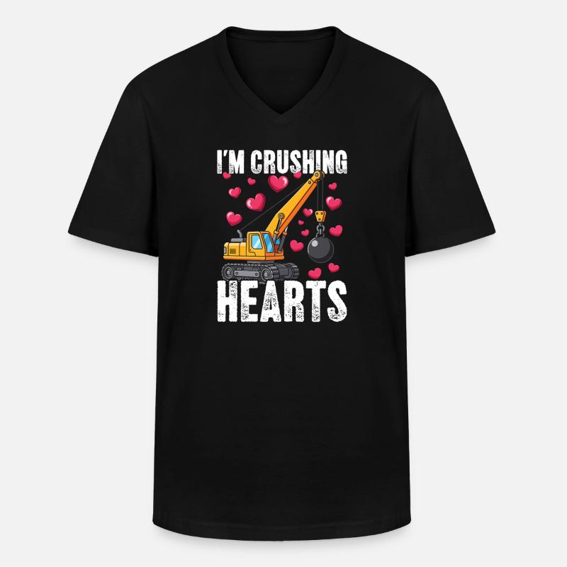 Herzzerquetschender Kranich - Männer-T-Shirt mit V-Ausschnitt - Schwarz