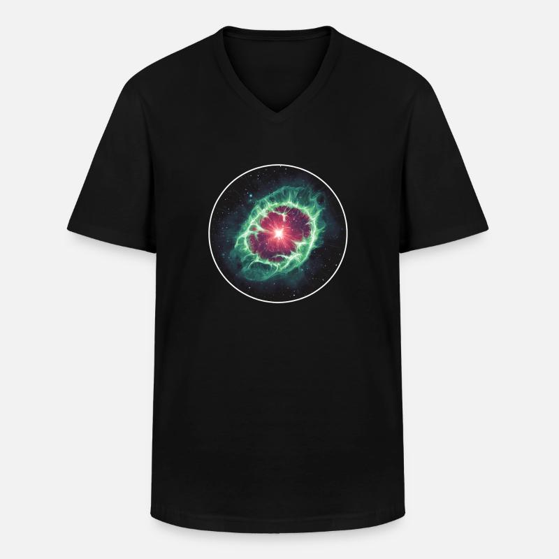 Astronomy Space Planetary Nebula Shell - Men's V-Neck T-Shirt - black