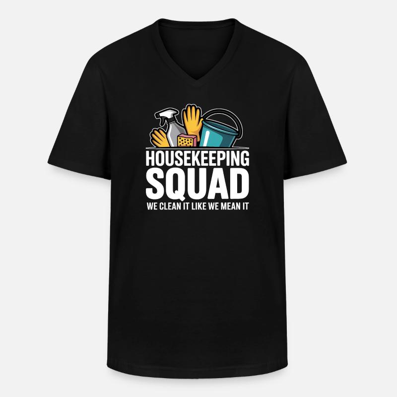 Lustiges Putzen Design - Männer-T-Shirt mit V-Ausschnitt - Schwarz