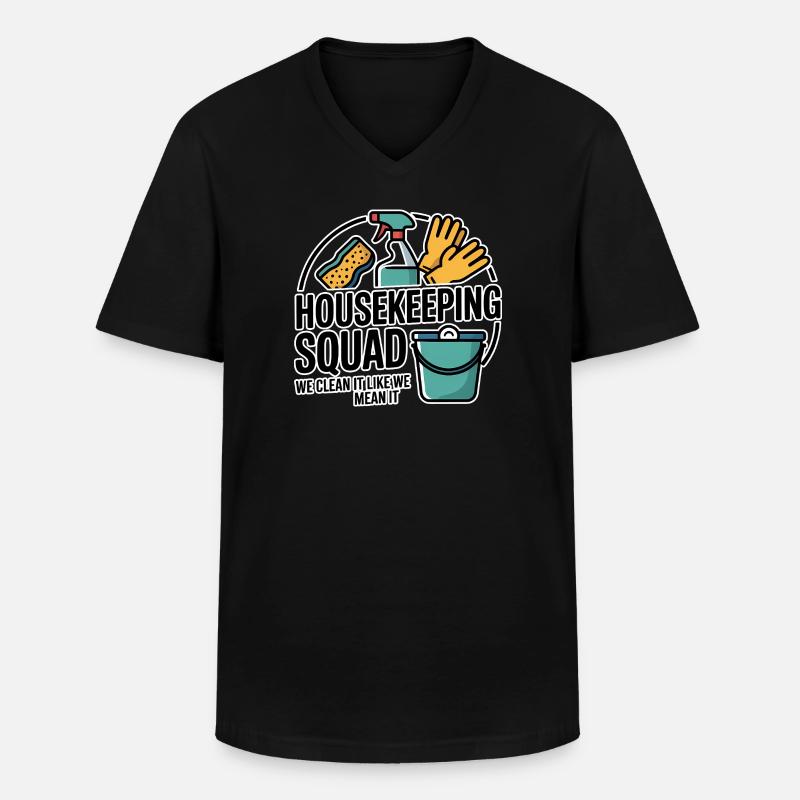 Lustiges Putzen Design - Männer-T-Shirt mit V-Ausschnitt - Schwarz