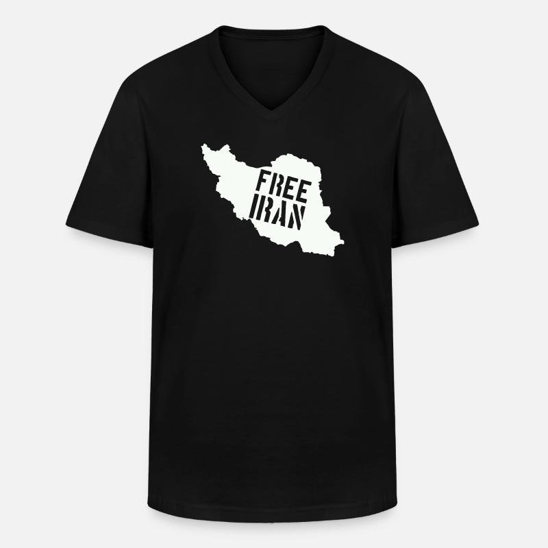 Iran Freiheit Free Iran - Männer-T-Shirt mit V-Ausschnitt - Schwarz