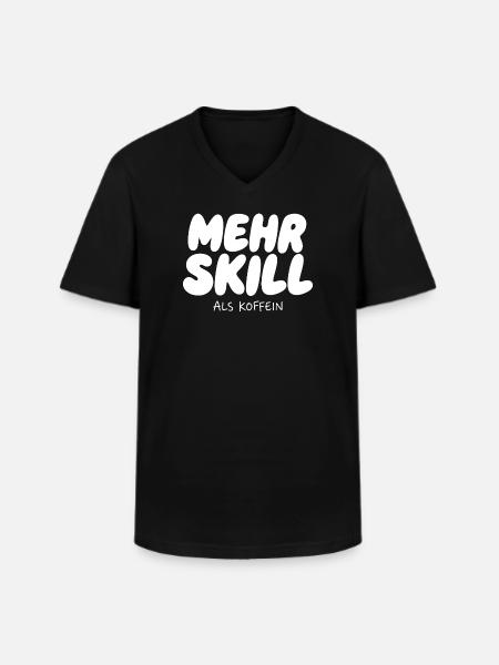 More skill than caffeine - Men's V-Neck T-Shirt - black