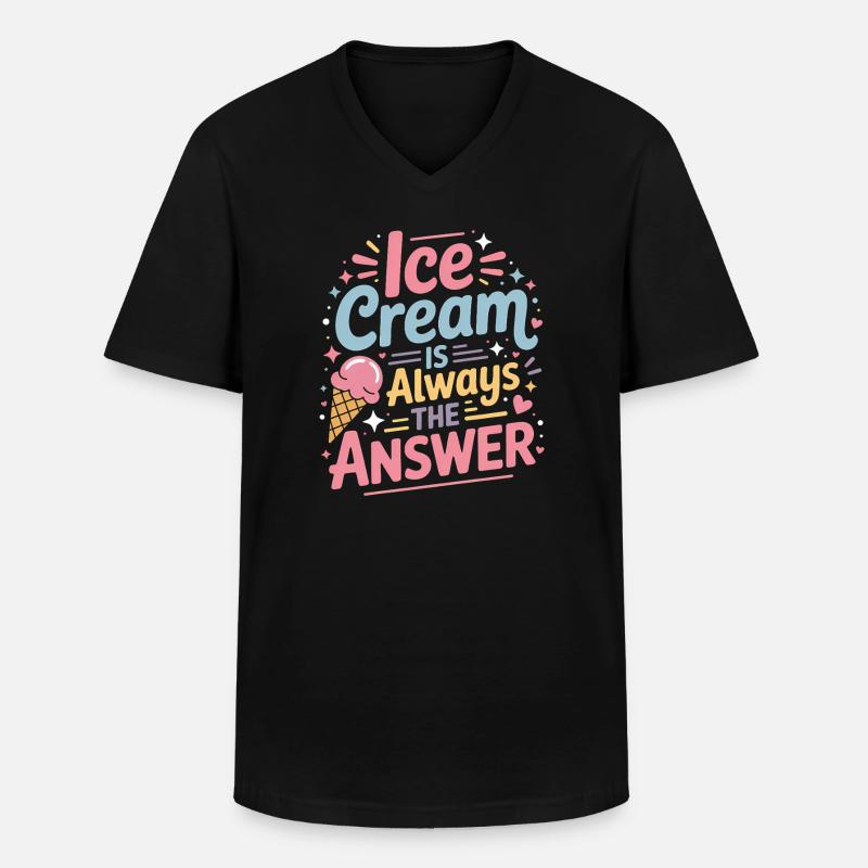 eiscreme Sprüche Eis Lustiges Kayak Geschenk - Männer-T-Shirt mit V-Ausschnitt - Schwarz