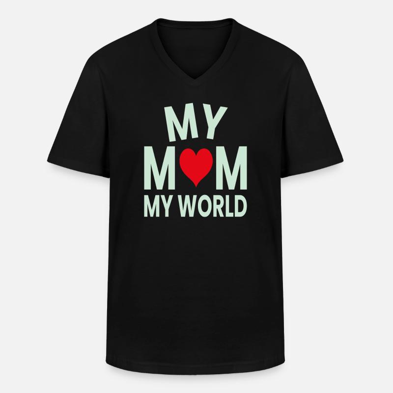 Meine Mutter Mein Weltherz - Männer-T-Shirt mit V-Ausschnitt - Schwarz