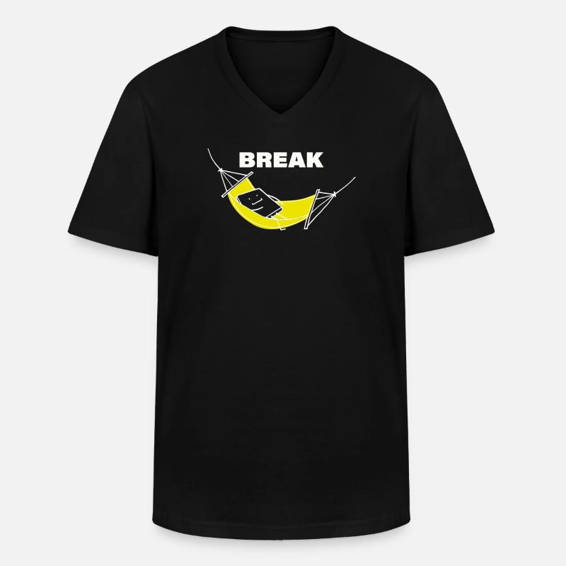 BREAK - Männer-T-Shirt mit V-Ausschnitt - Schwarz