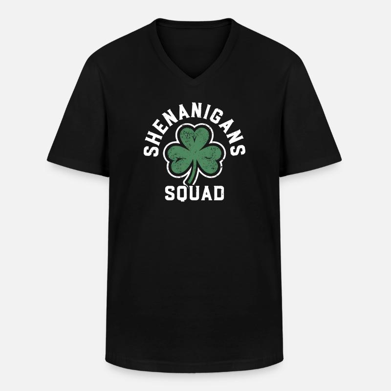 Shenanigans-Team Shamrock Tee - Männer-T-Shirt mit V-Ausschnitt - Schwarz