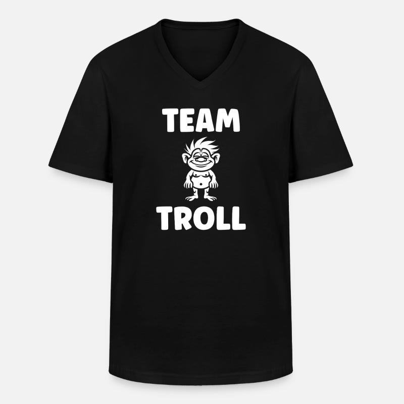 Troll - Männer-T-Shirt mit V-Ausschnitt - Schwarz