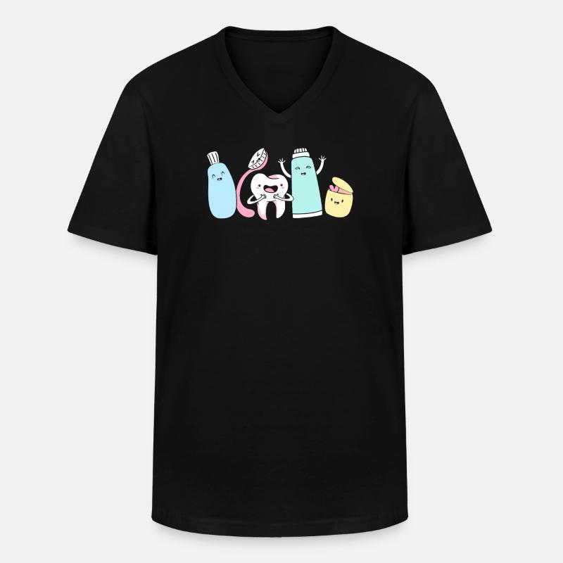 Rezeptionist Zahnarzt - Männer-T-Shirt mit V-Ausschnitt - Schwarz