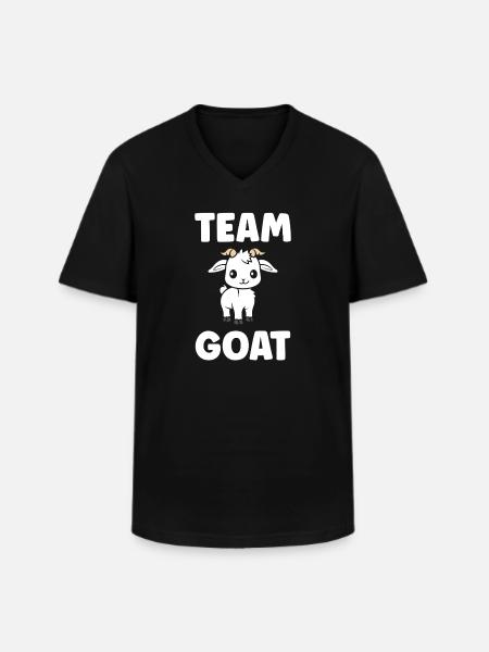 Team Goat Cute Illustration - Men's V-Neck T-Shirt - black