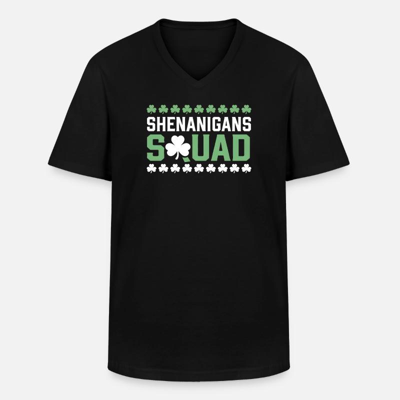 Shenanigans-Team Shamrock Tee - Männer-T-Shirt mit V-Ausschnitt - Schwarz