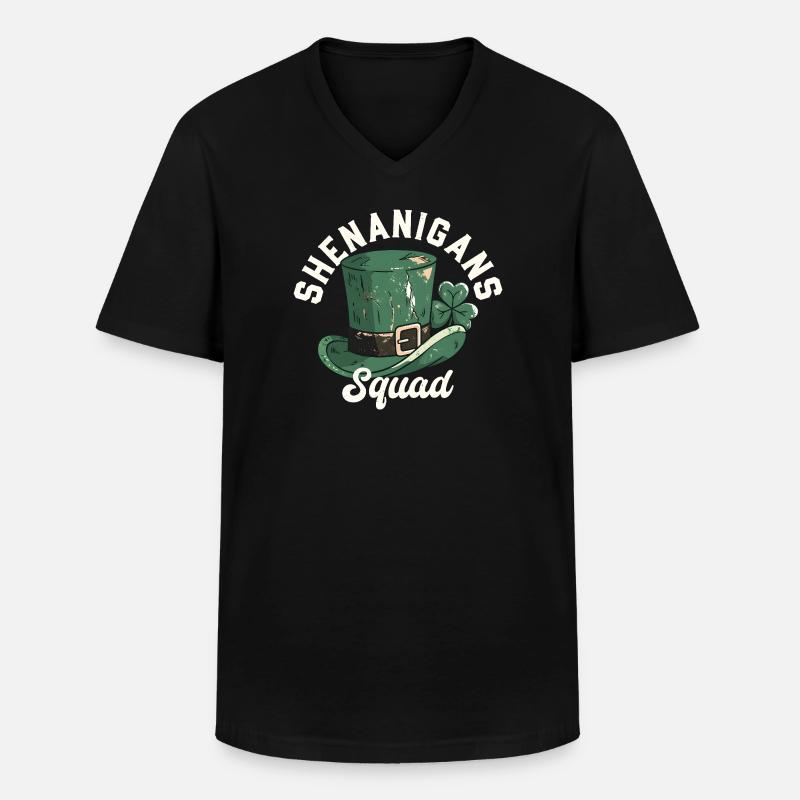 Shenanigans Squad Leprechaun Hat - Men's V-Neck T-Shirt - black