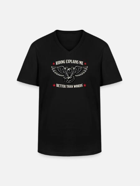 Why we ride motorcycles, - Men's V-Neck T-Shirt - black