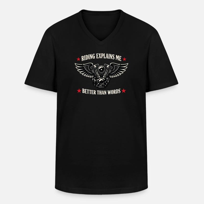 Why we ride motorcycles, - Men's V-Neck T-Shirt - black