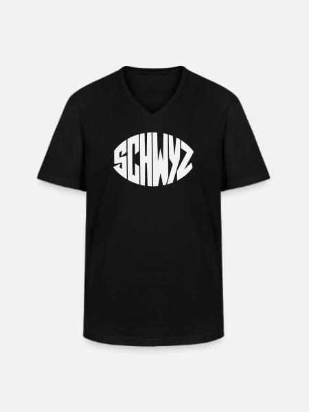 Schwyz Geometric Font - Men's V-Neck T-Shirt - black