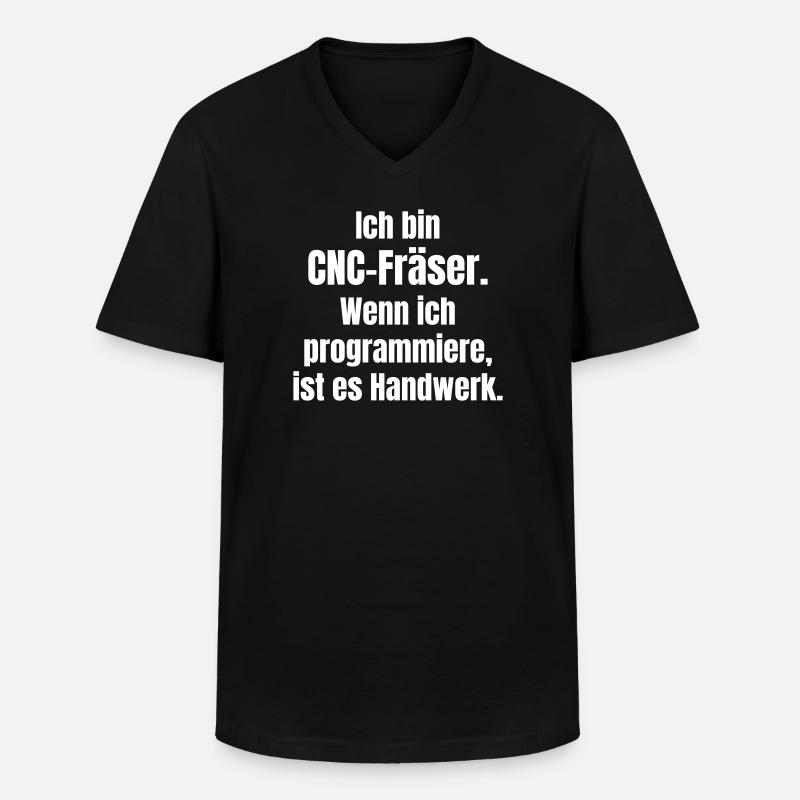 CNC Fräser: Handwerk im Code - Männer-T-Shirt mit V-Ausschnitt - Schwarz
