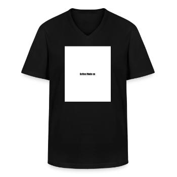 Mode café activé - T-shirt col V Homme - noir - Devant - AI Model Male 178 dark (178cm)