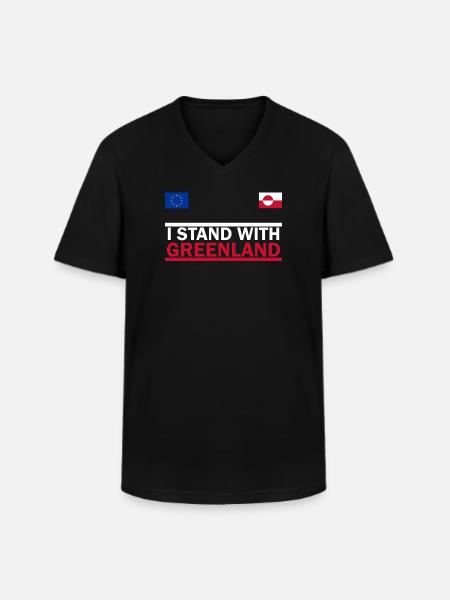 I support Greenland - Greenland - Men's V-Neck T-Shirt - black