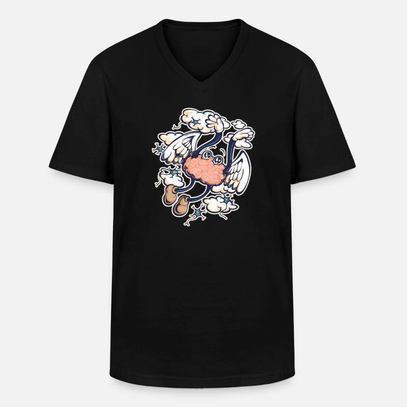 Ekstatisches Gehirn - Männer-T-Shirt mit V-Ausschnitt - Schwarz