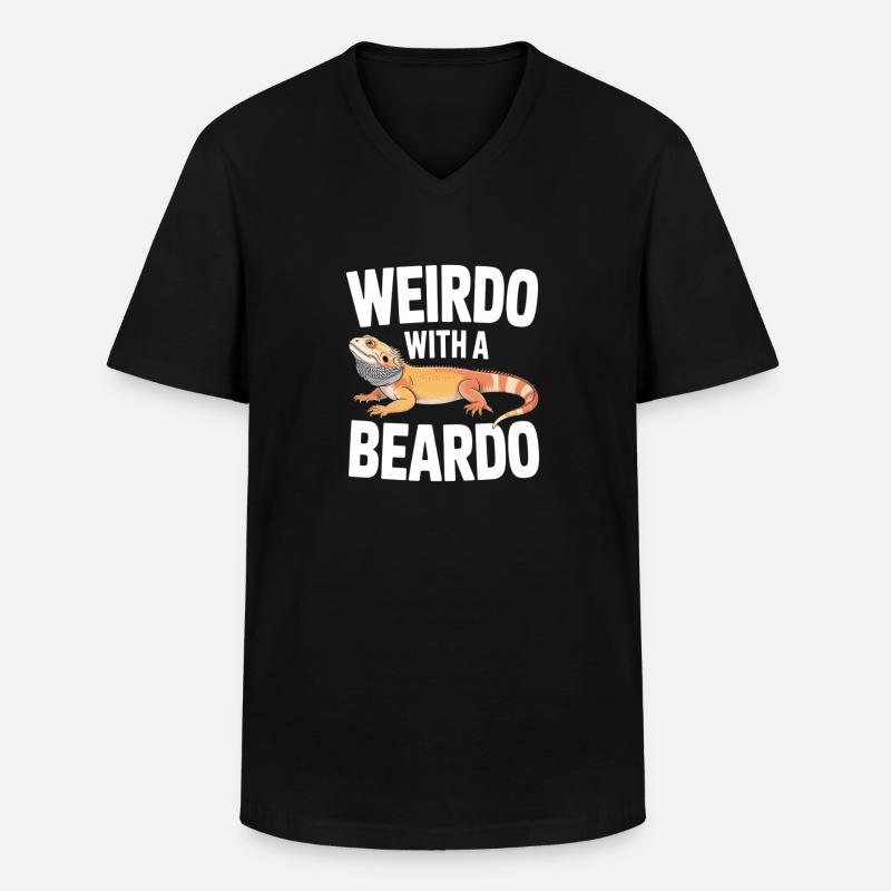 Beardo Weirdo Dragon Tee - Männer-T-Shirt mit V-Ausschnitt - Schwarz