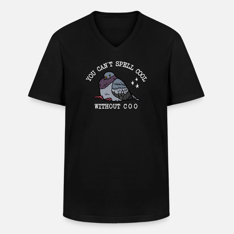 Taube Can’t Spell Cool - Männer-T-Shirt mit V-Ausschnitt - Schwarz