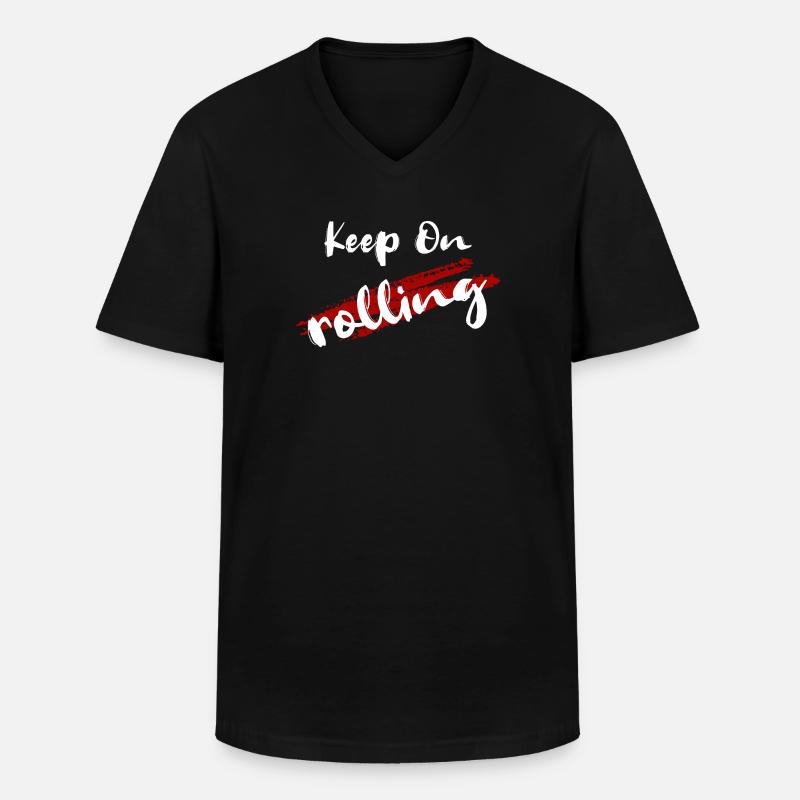 keep on - Männer-T-Shirt mit V-Ausschnitt - Schwarz