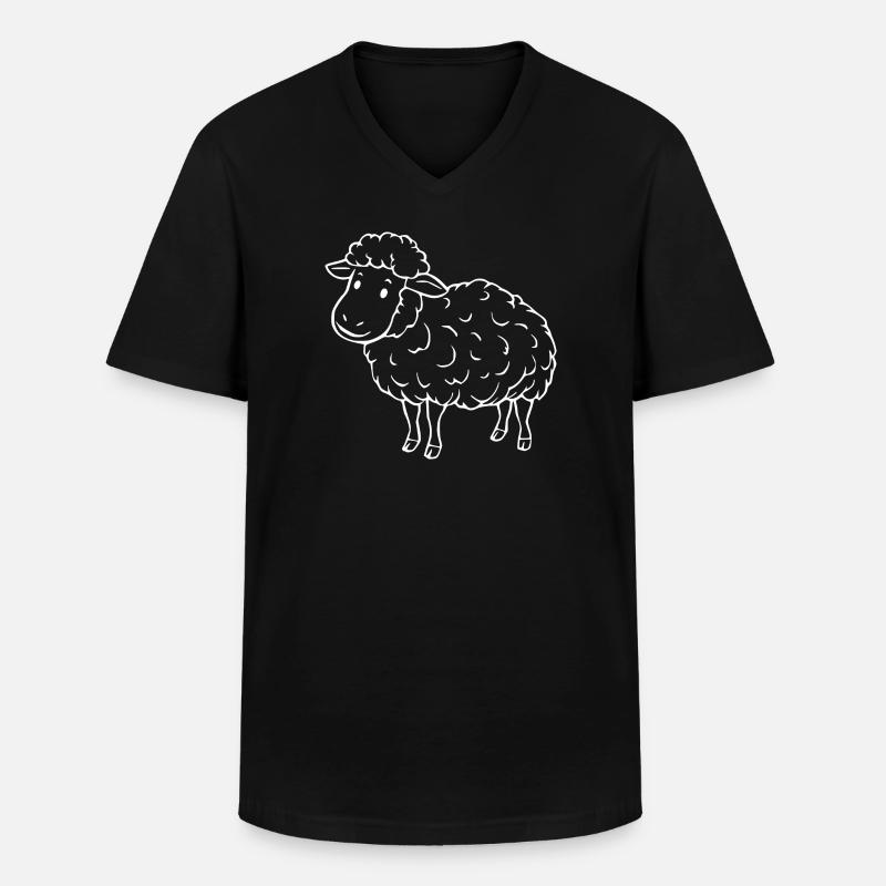 Schaf Schäfchen Lamm - Männer-T-Shirt mit V-Ausschnitt - Schwarz