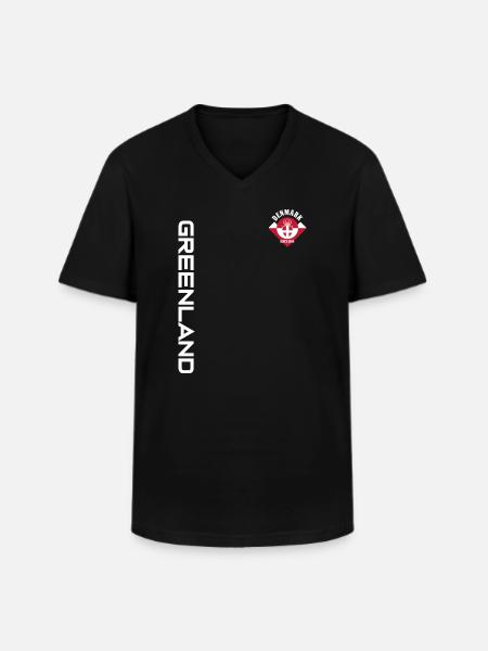 GREENLAND DENMARK | SINCE 1814 - Men's V-Neck T-Shirt - black