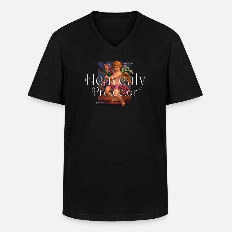 Himmlischer Beschützer - Männer-T-Shirt mit V-Ausschnitt - Schwarz
