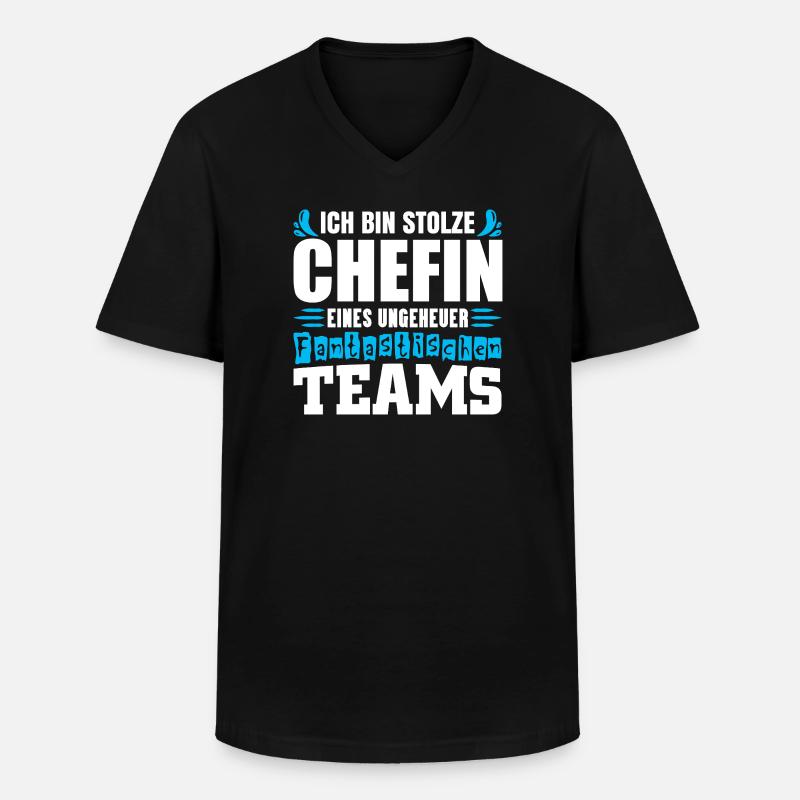 Stolze Chefin Chef Frau Abteilungsleiter Teamchef - Männer-T-Shirt mit V-Ausschnitt - Schwarz