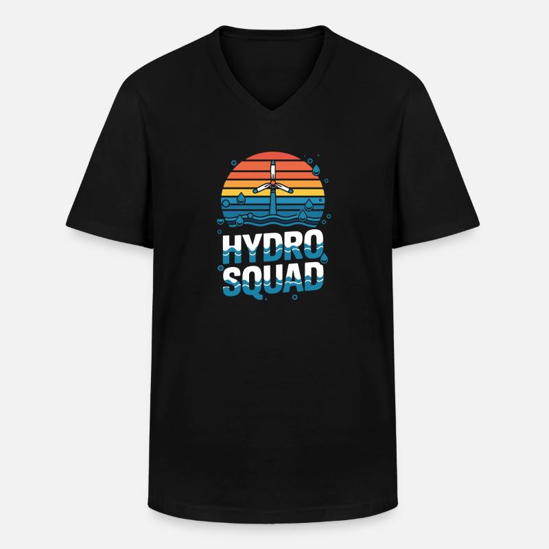 Hydro Squad Hydropower Team Renewable Energy - Men's V-Neck T-Shirt - black