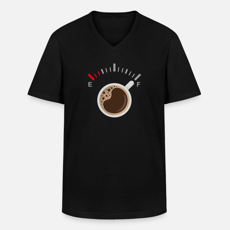 Vollgepumpt mit Kaffee - Männer-T-Shirt mit V-Ausschnitt - Schwarz