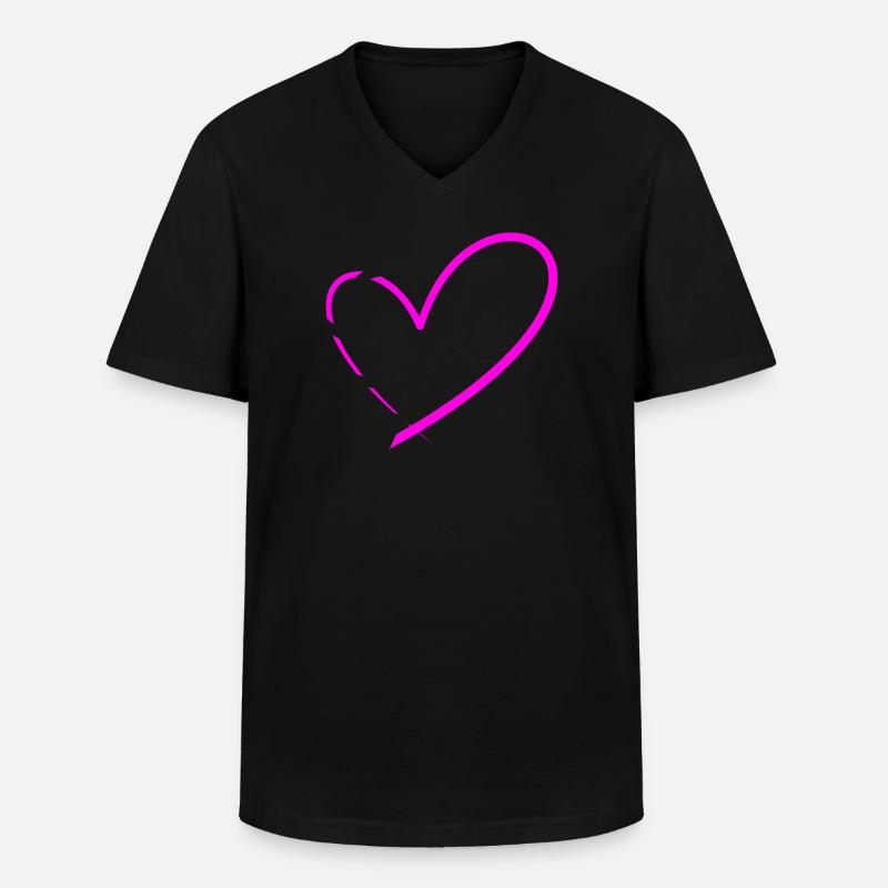 Herz Herzen - Männer-T-Shirt mit V-Ausschnitt - Schwarz