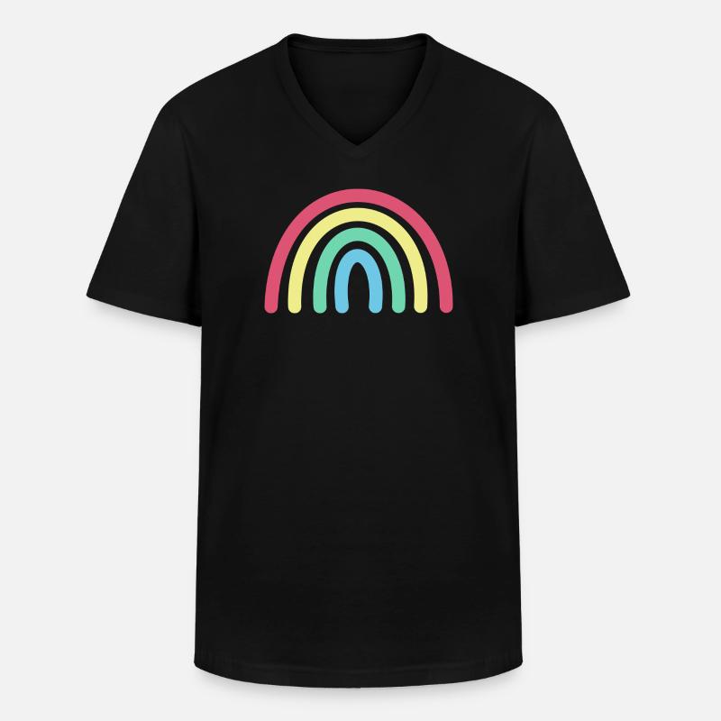 Regenbogen - Männer-T-Shirt mit V-Ausschnitt - Schwarz