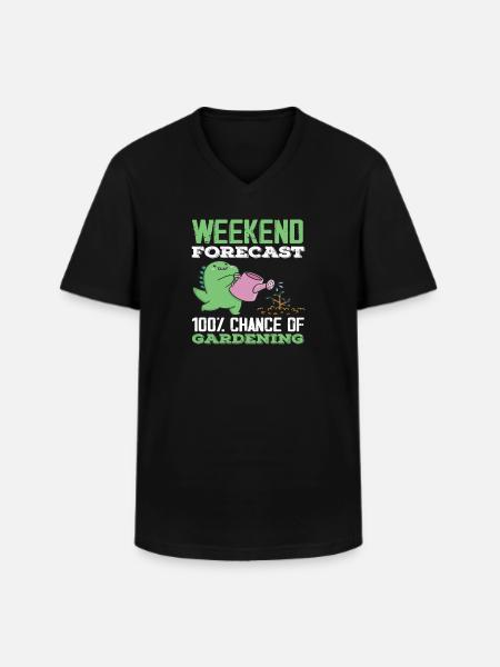 Wochenendvorhersage Gartenarbeit Gärtner - Männer-T-Shirt mit V-Ausschnitt - Schwarz