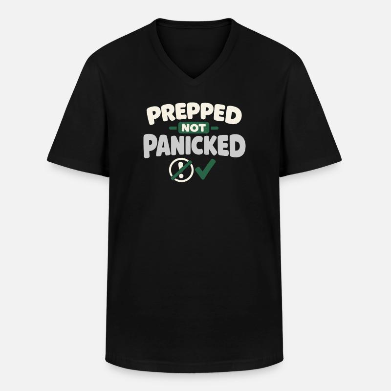 Ruhe Schlägt Panikbereitschaft, Lebensstil, - Männer-T-Shirt mit V-Ausschnitt - Schwarz