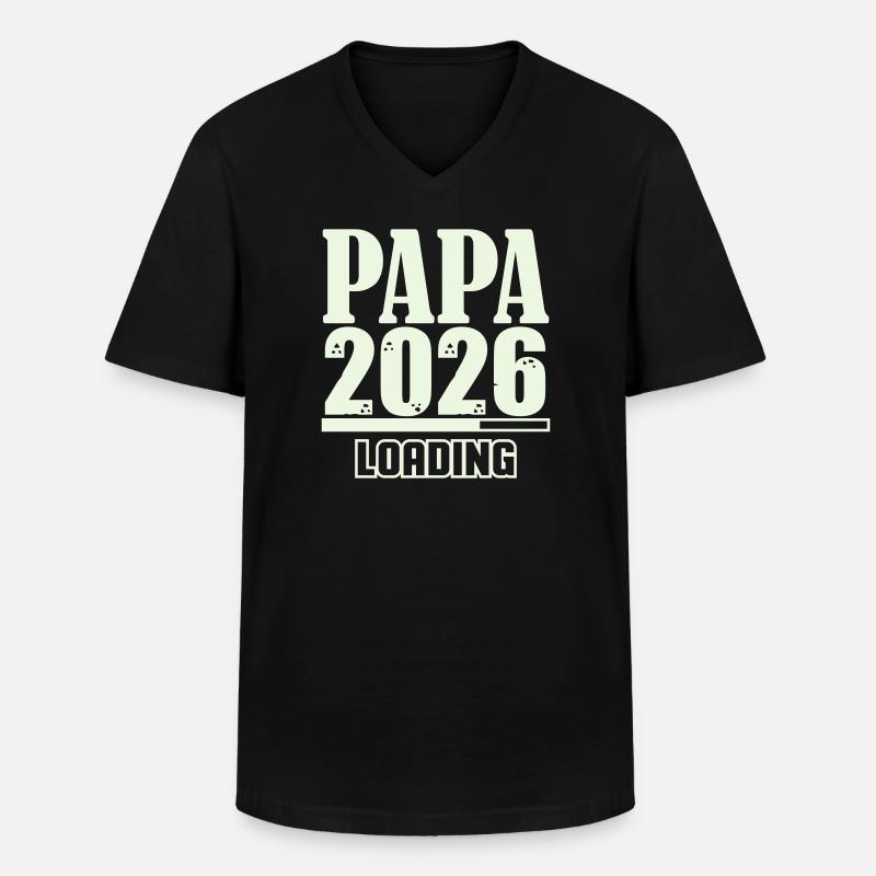 Papa 2026 Loading - Men's V-Neck T-Shirt - black