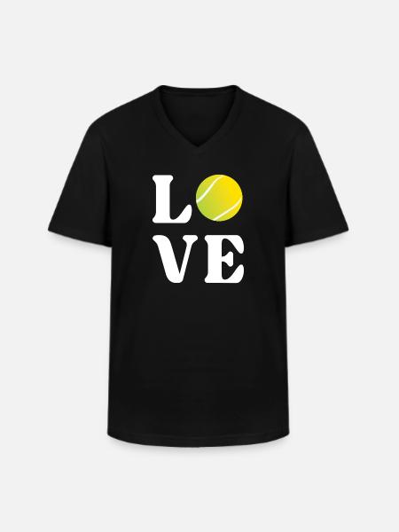 Tennis-Liebhaber - Männer-T-Shirt mit V-Ausschnitt - Schwarz