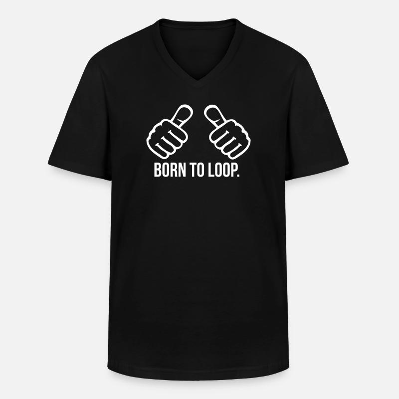 Born to Loop - Männer-T-Shirt mit V-Ausschnitt - Schwarz
