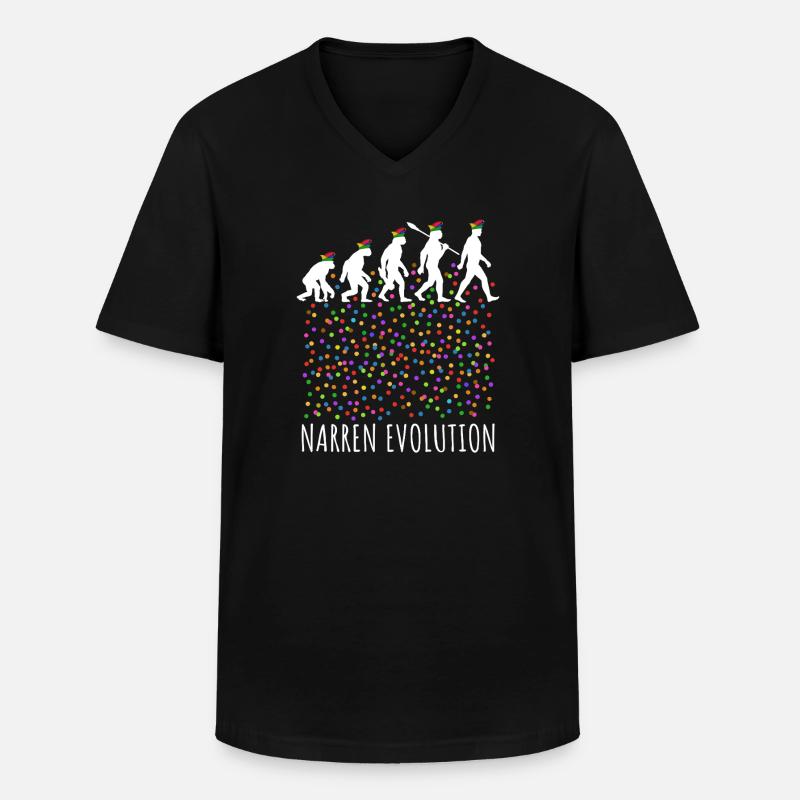 Fool Evolution | Homo Carnival | Carnival - Men's V-Neck T-Shirt - black