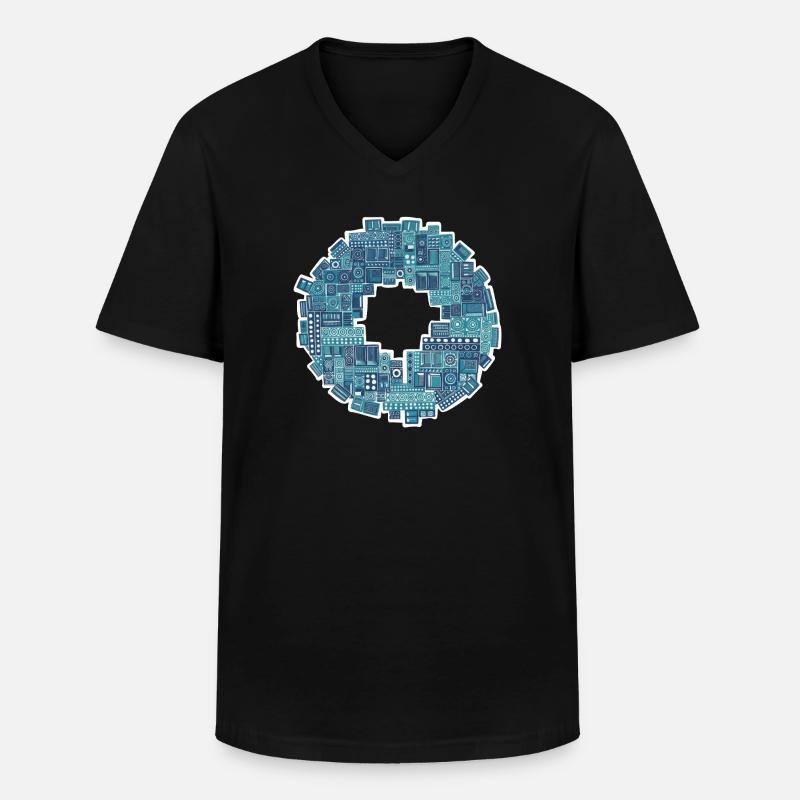 Soundsystem Reggae - Männer-T-Shirt mit V-Ausschnitt - Schwarz